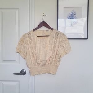Cream crochet top